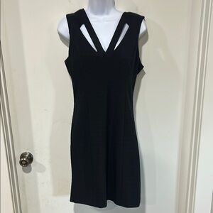 NWT Guess Black Sleeveless Bodycon Dress with Neckline Cutouts Size 10